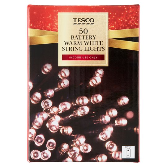 Tesco 50 Battery Warm White String Lights Tesco Groceries