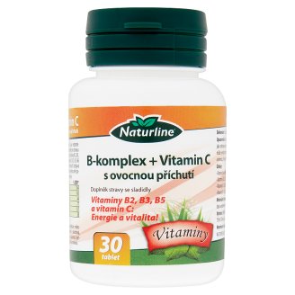 Naturline B-komplex + vitamín C výživový doplnok s ovocnou príchuťou 30 tabliet