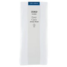 Tesco Home Easy Care White Jersey Sheet 220 x 200 cm