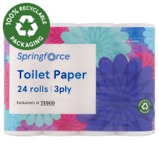 Springforce Toilet Paper 3 Ply 24 Rolls