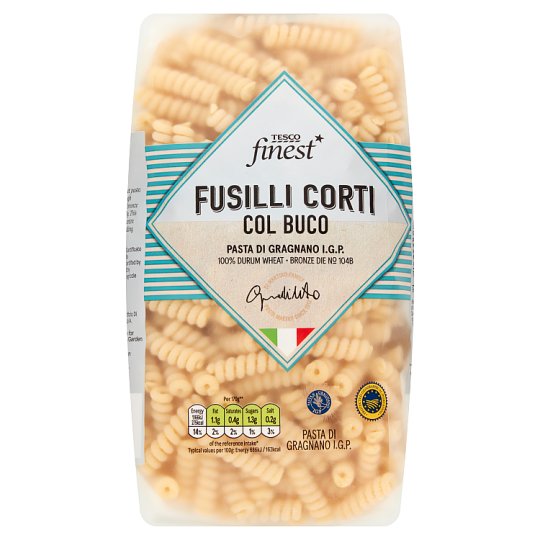 Tesco Finest Fusilli Corti Col Buco Dried Pasta Made from Durum Wheat  Semolina 500 g - Tesco Groceries