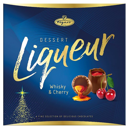 Figaro Horká čokoláda s višňovou náplňou a mliečna čokoláda s náplňou s whisky arómou 220 g