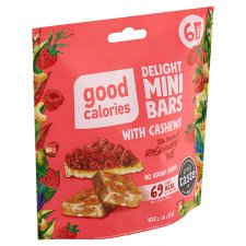 Good Calories Tyčinky s kešu orieškami a s malinami 6 x 17 g (102 g)