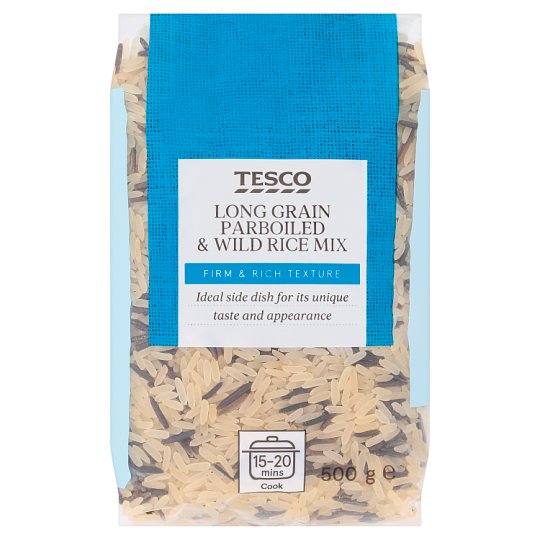 Tesco Dlhozrnná lúpaná parboiled ryža s divokou ryžou 500 g