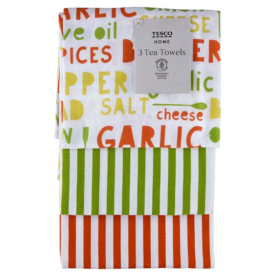 Tesco Home Tea Towels 40 cm x 60 cm 3 pcs Tesco Groceries