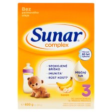 Sunar Complex 3 banán, batoľacie mlieko 2 x 300 g (600 g)