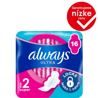 Always Ultra Super Plus hygienické vložky s krídelkami 16 kusov