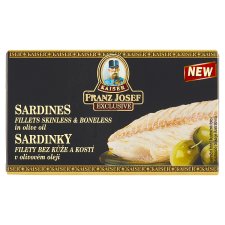 Franz Josef Kaiser Exclusive Sardinky filety bez kože a kostí v olivovom oleji 90 g