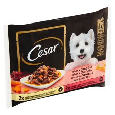 Cesar Selection in Sauce, with Chicken and Vegetables, with Beef and Carrot 4 x 100 g (400 g)