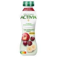 Activia probiotický jogurtový nápoj jablko, čerešňa a banán bez pridaného cukru 270 g