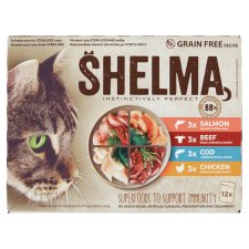 Shelma Steamed Filets without Grain with Chicken, Beef, Salmon and Cod 12 x 85 g