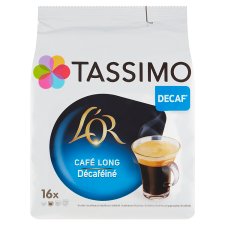Tassimo L'OR Café Long pražená mletá káva bez kofeínu 16 x 6,6 g (105,6 g)