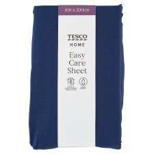 Tesco Home Easy Care Dark Blue Sheet 100 x 200 cm