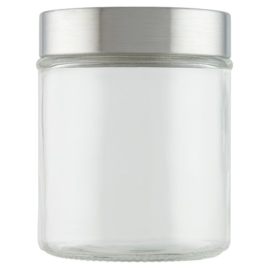 Tesco Round Storage Jar with Silver Lid 650 ml Tesco Groceries