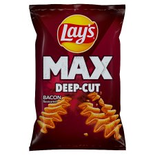 Lay's Max Deep-Cut vyprážané zemiakové lupienky s príchuťou slaniny 120 g