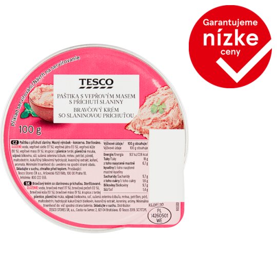 Tesco Pork Paté with Bacon Flavour 100 g - Tesco Groceries