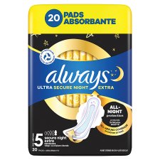 Always Ultra Sanitary Towels Secure Night Extra (Size 5) Wings X20