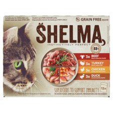 Shelma Steamed Filets without Grain with Chicken, Beef, Duck and Turkey 12 x 85 g