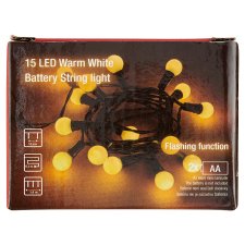 Snow Meister SM2574 15 LED Warm White Battery String Light