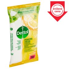 Dettol Power & Fresh Antibacterial Multi-Purpose Cleaning Wipes Lemon and Lime 36 pcs