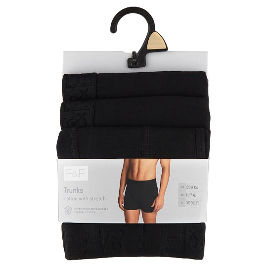 F&F 3 Pack Mens Black Trunk Size M Tesco Groceries