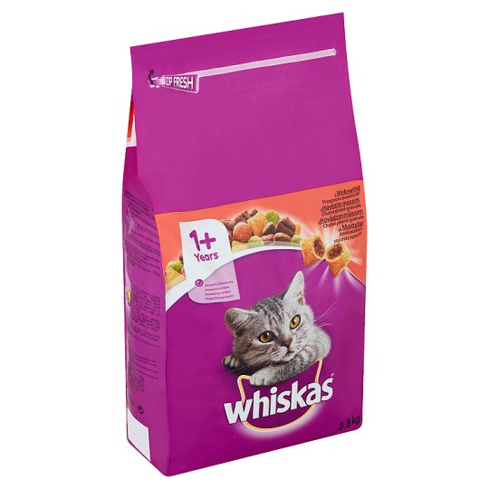 Whiskey 1+ Tasty Stuffed Granules with Beef Complete Food for Adult Cats 3.8 kg