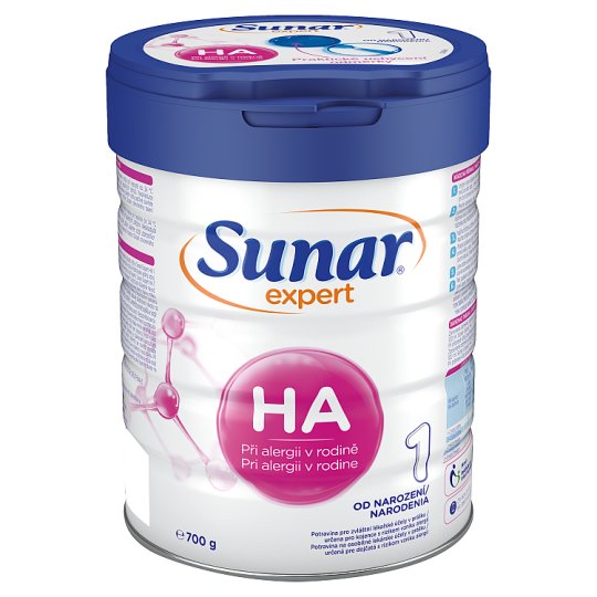 Sunar Premium HA 1+ počiatočná hypoalergénna dojčenská výživa 700 g