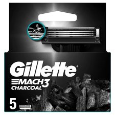 Gillette Mach3 Charcoal Razor Refills for Men, , 5 Blade Refills