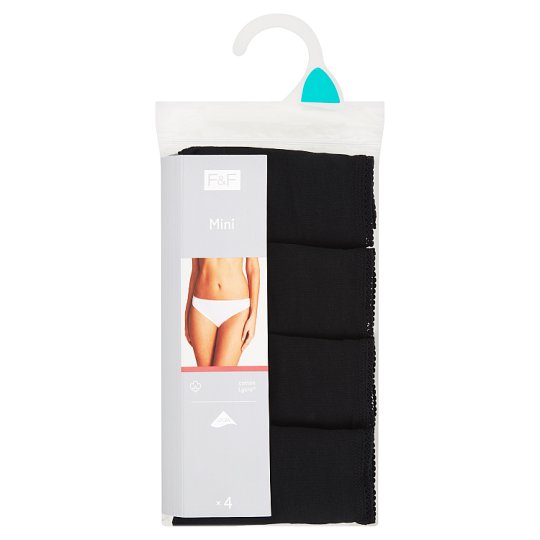 image 1 of F&F Mini Brief 4 Pieces in a Pack, 40, Black