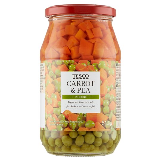 Tesco Mrkva s hráškom v sladkoslanom náleve 510 g