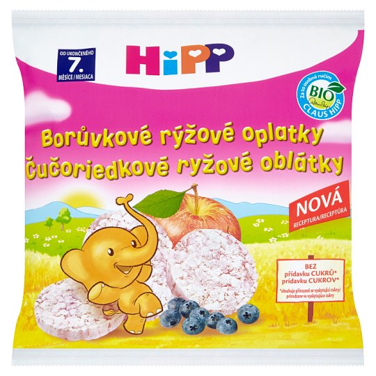 HiPP Bio čučoriedkové ryžové oblátky 30 g