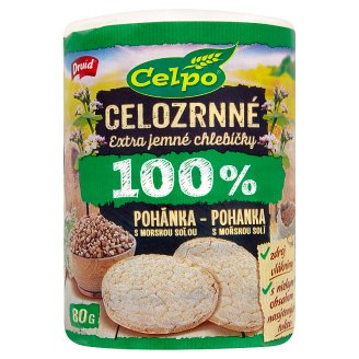 Druid Celpo Celozrnné extra jemné chlebíčky 100 % pohánka s morskou soľou 80 g