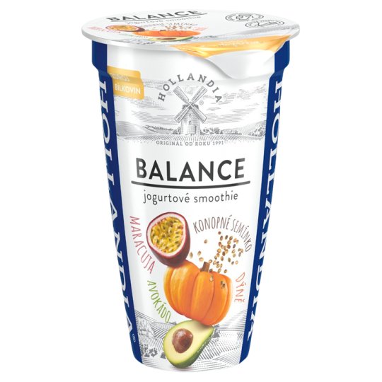 Hollandia Balance jogurtové smoothie tekvica maracuja avokádo konopné semienko 230 g