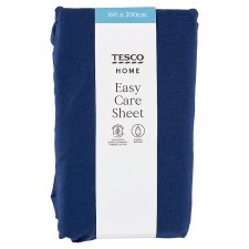 Tesco Home Easy Care Dark Blue Sheet 160 x 200 cm