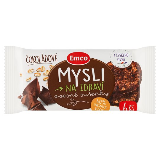 Emco Mysli na Zdraví Oatmeal Cookies with Chocolate Pieces 60 g Tesco