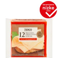 Tesco Processed Cheese Slices Gouda 12 x 16.67 g (200 g)