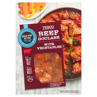 Tesco Pomaly varený hovädzí guľáš so zeleninou 0,5 kg