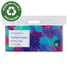 Springforce Toilet Paper 3 Ply 8 Rolls