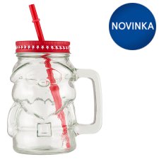 Excellent Houseware Mikulášsky pohár so slamkou 400 ml