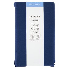 Tesco Home Easy Care Dark Blue Sheet 180 x 200 cm