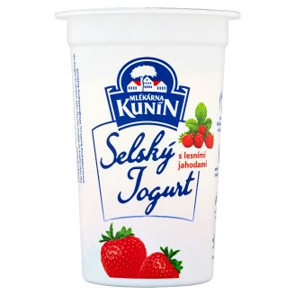 Mlékárna Kunín Selský jogurt jahodový s príchuťou lesných jahôd 200 g