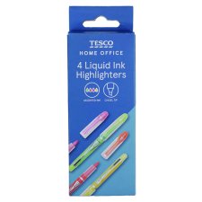 Tesco Liquid Ink Highlighters 4 pcs