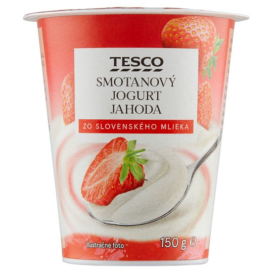 Tesco Smotanový jogurt jahoda 150 g
