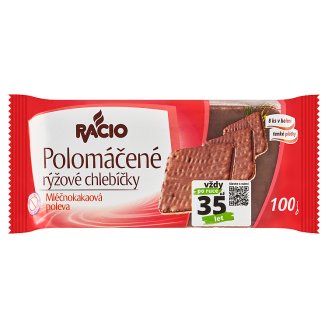 Racio Polomáčané ryžové chlebíčky mliečnokakaová poleva 100 g
