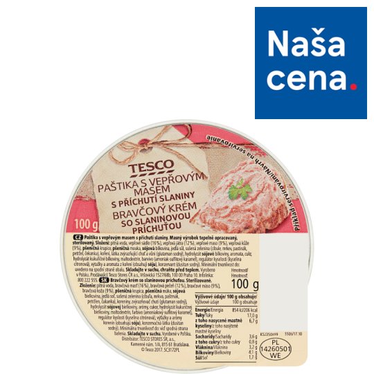 Tesco Bravčový krém so slaninovou príchuťou 100 g