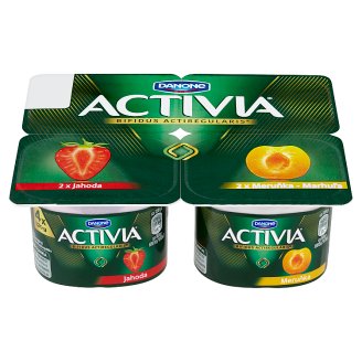 Danone Activia Jogurt jahoda, marhuľa 4 x 120 g