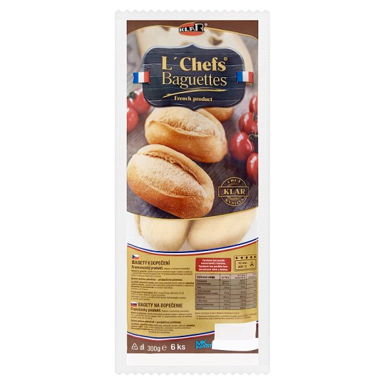 Klar L´Chefs Bagety na dopečenie 6 ks 300 g