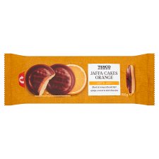 Tesco Piškóty s pomarančovým želé polomáčané v horkej čokoláde 150 g
