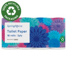 Springforce Toilet Paper 3 Ply 16 Rolls