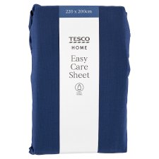 Tesco Home Easy Care Dark Blue Sheet 220 x 200 cm